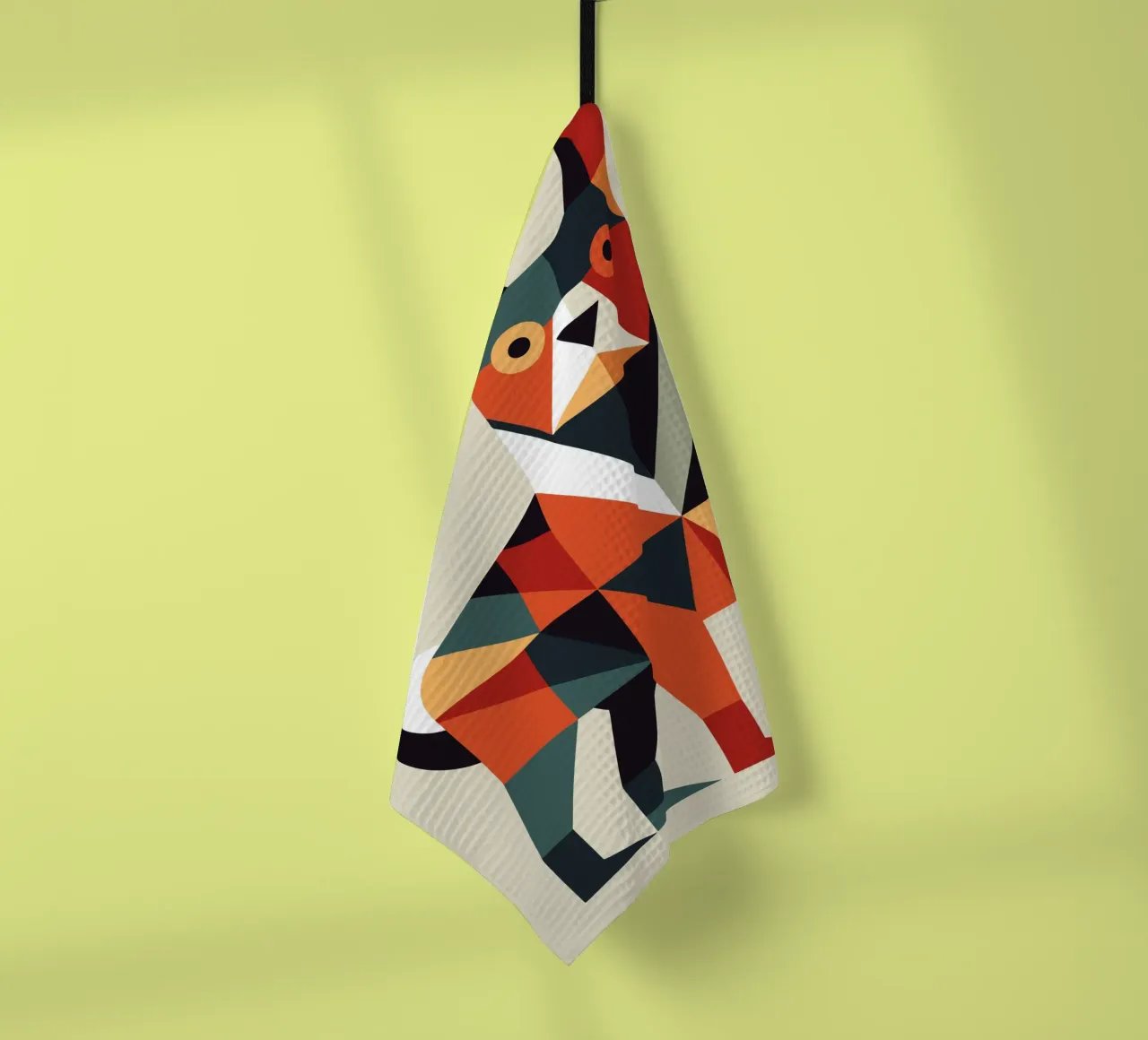 ilustrazione geometrica del cane canovaccio da cucina da nemaro