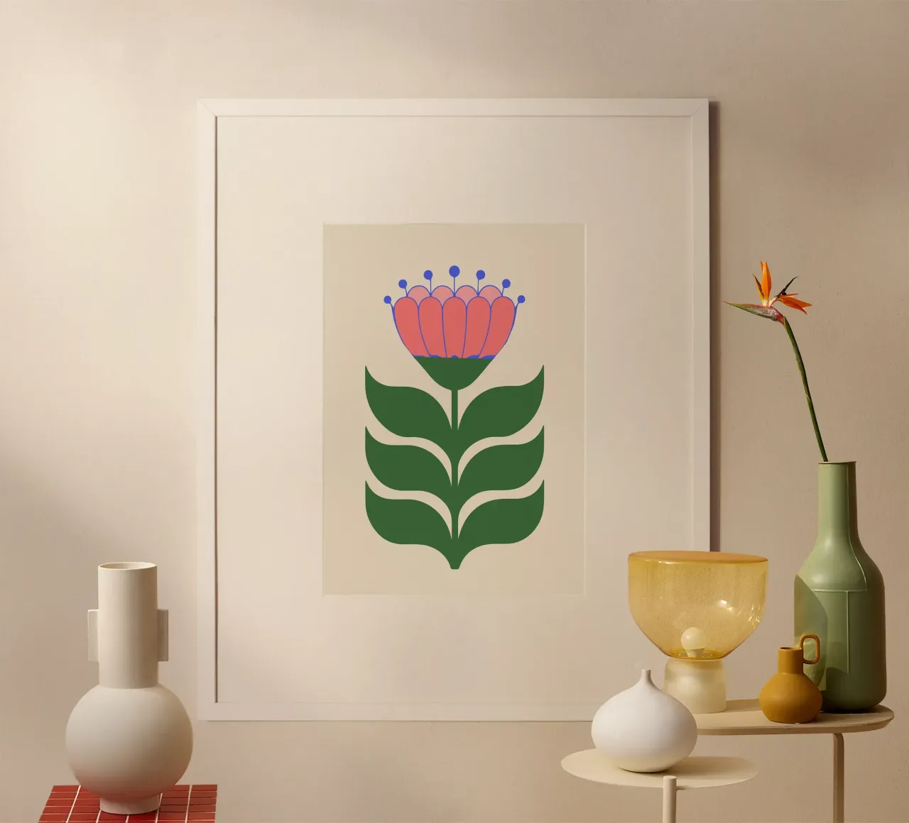 Illustration d'une fleur folklorique moderne hahnemühle de FlowersShop