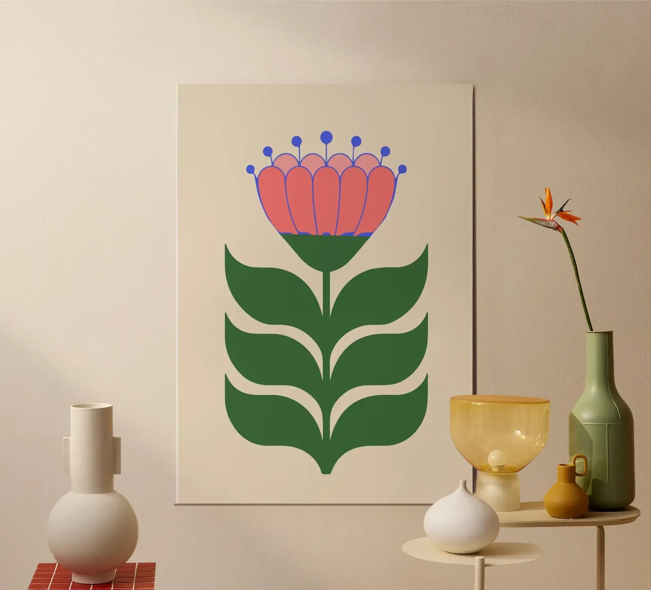 Illustration d'une fleur folklorique moderne hahnemühle de FlowersShop