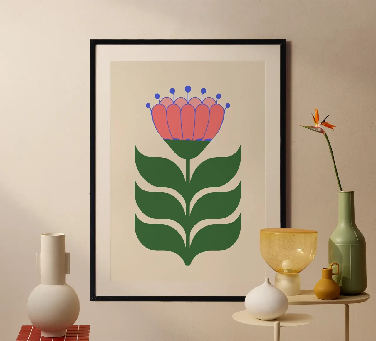 Illustration d'une fleur folklorique moderne hahnemühle de FlowersShop