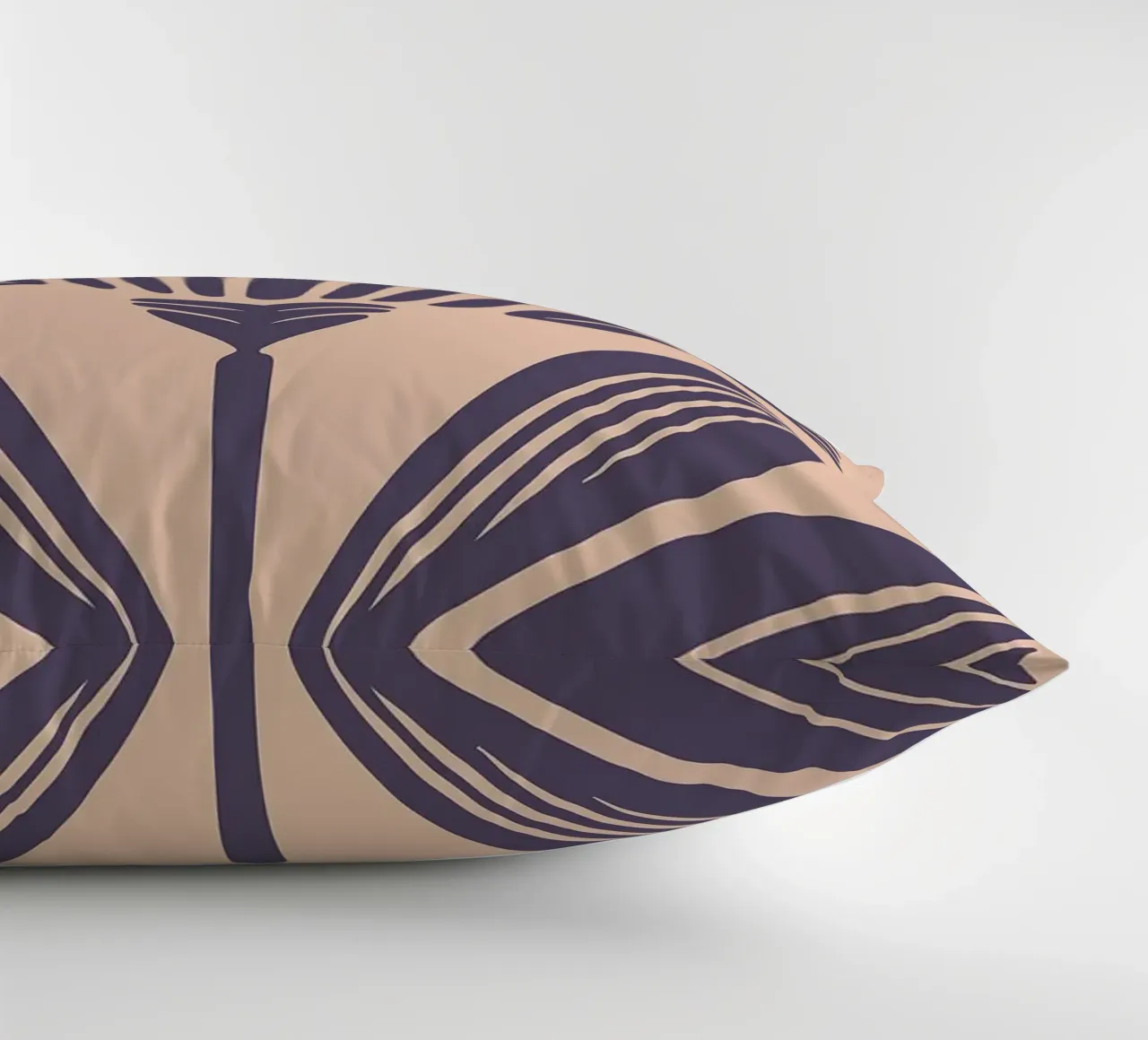 Lino Art Deco botanico tagliato in viola scuro cuscino da FlowersShop