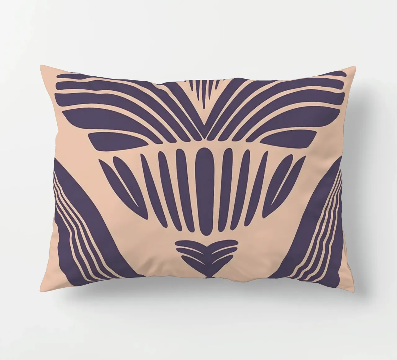 Lino Art Deco botanico tagliato in viola scuro cuscino da FlowersShop