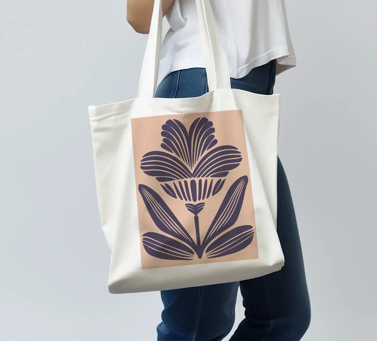 Lino Art Deco botanico tagliato in viola scuro borsa in juta da FlowersShop