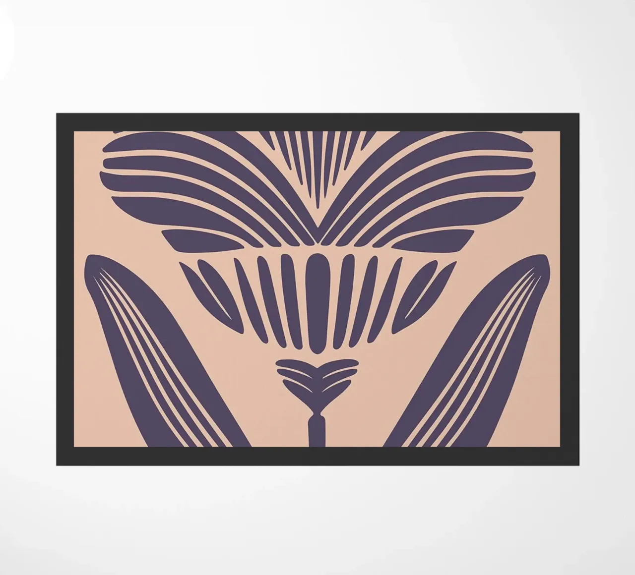 Lino Art Deco botanico tagliato in viola scuro zerbino da FlowersShop