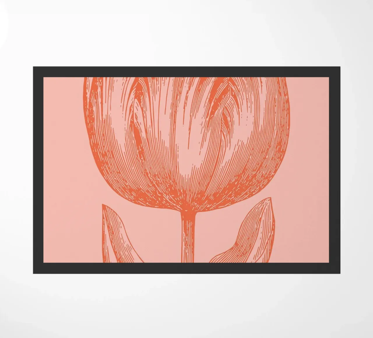 Elegante linea d'arte Tulipano Corallo Rosa Floreale Botanico zerbino da FlowersShop