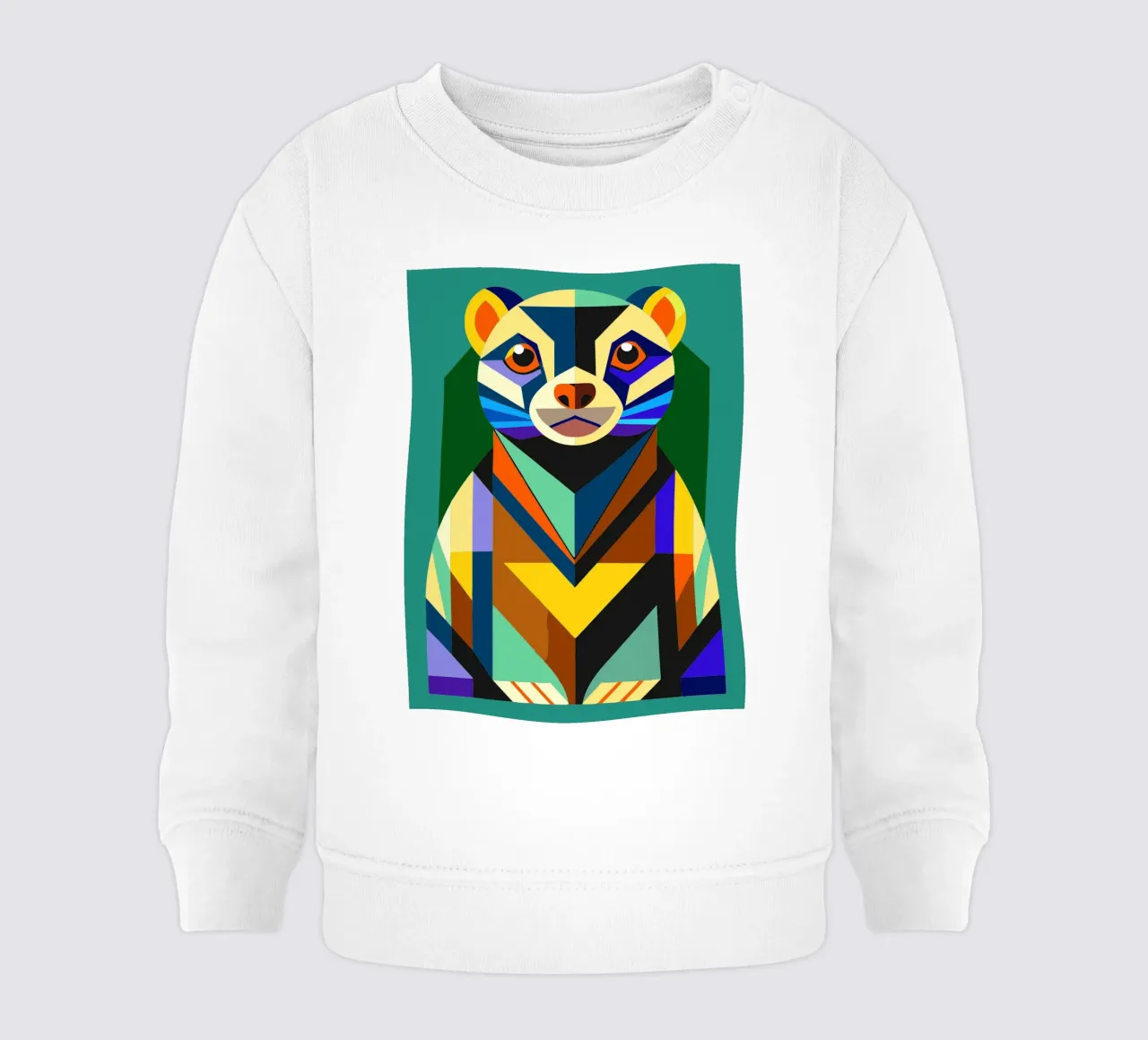 ilustrazione geometrica del furetto felpa neonato da nemaro
