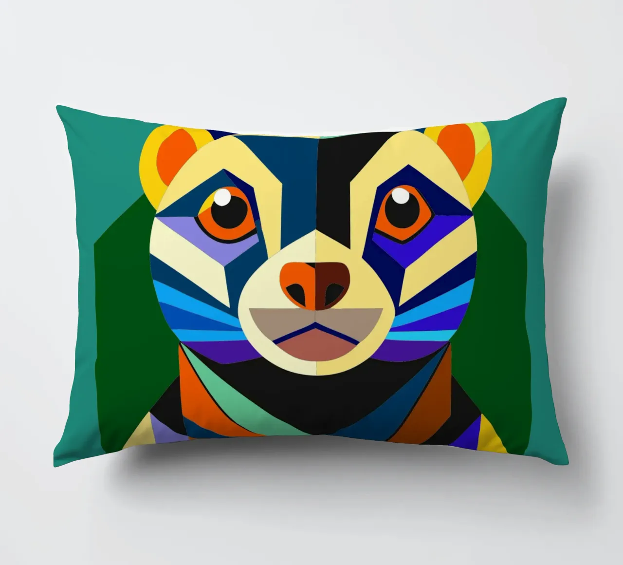 ilustrazione geometrica del furetto cuscino da nemaro