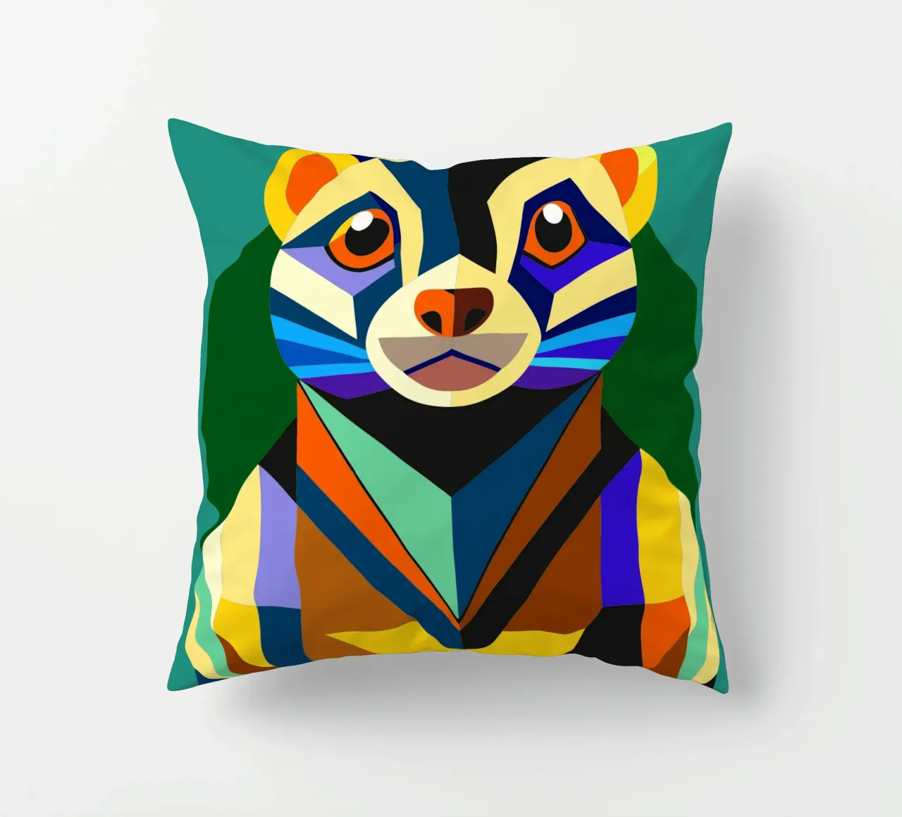 ilustrazione geometrica del furetto cuscino da nemaro