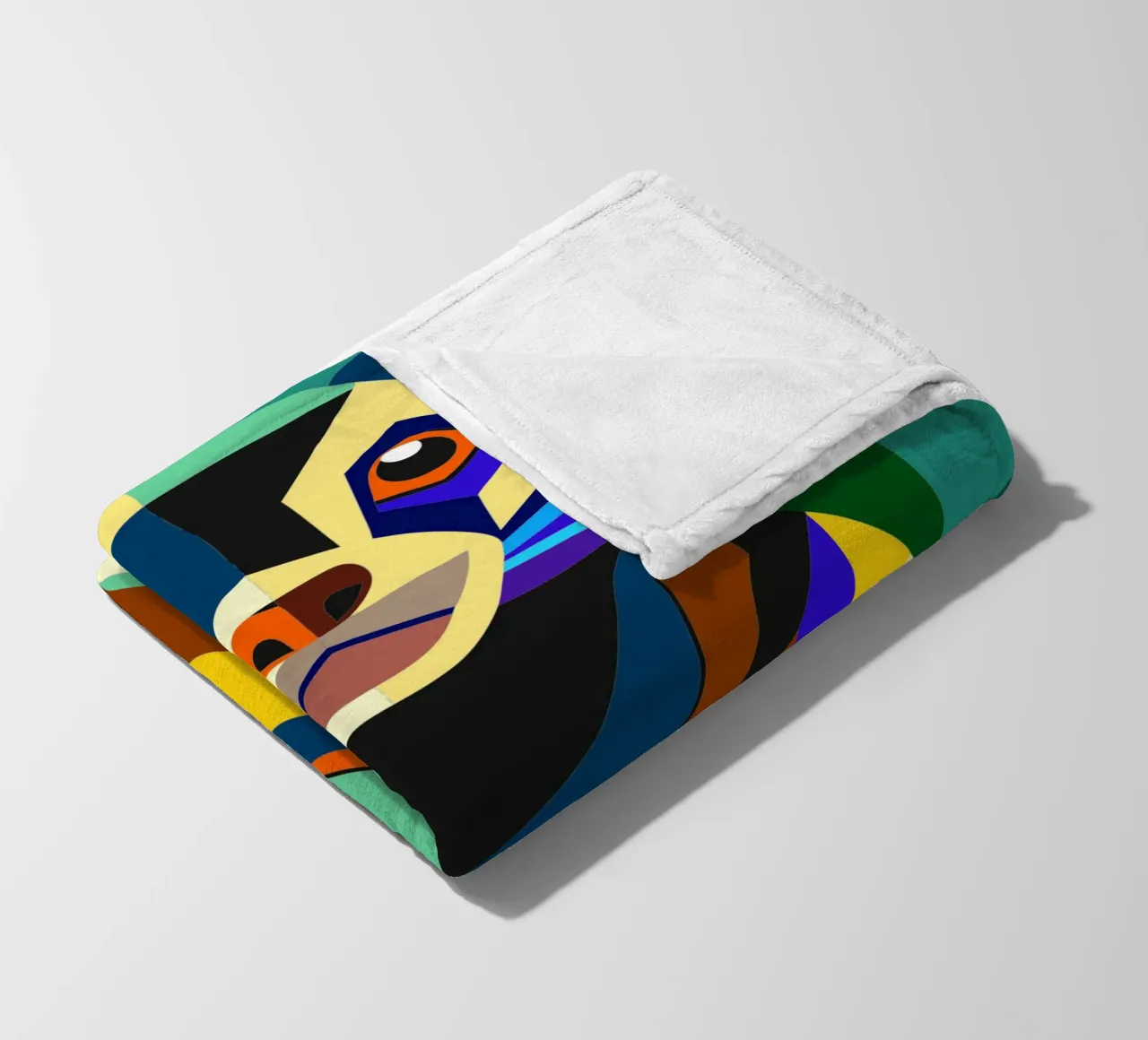ilustrazione geometrica del furetto coperta in pile da nemaro