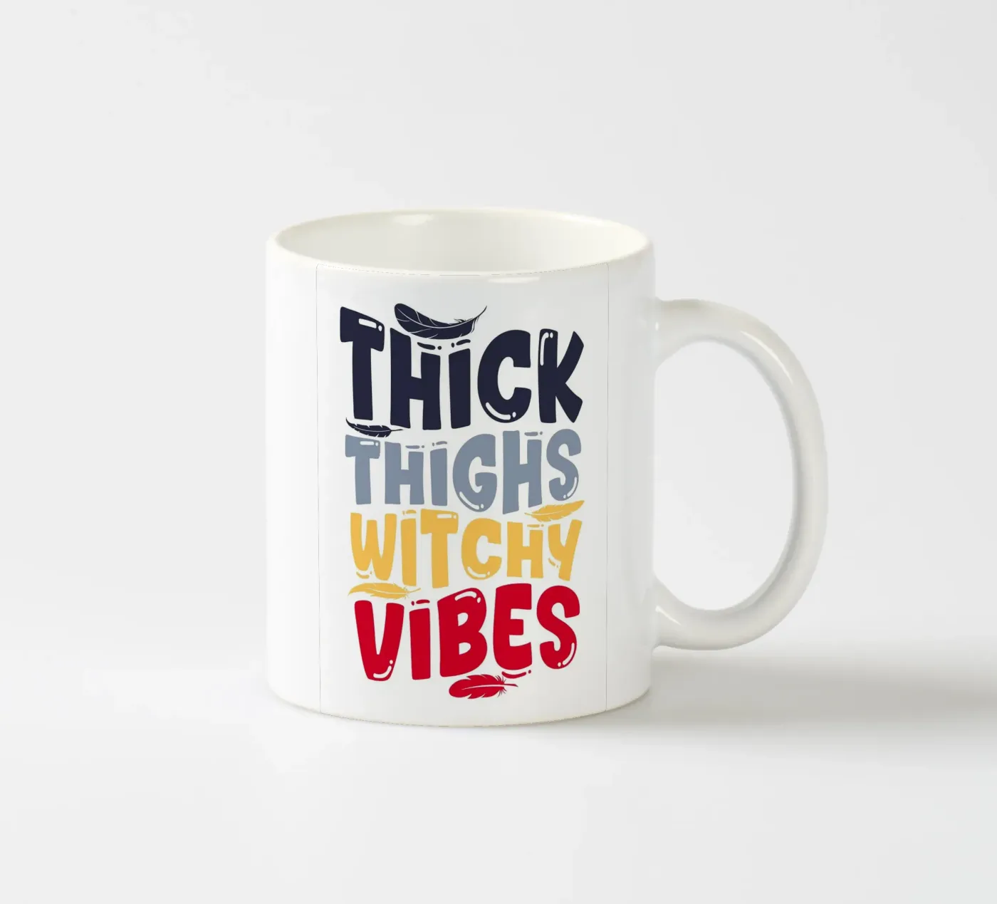 text typography feathers ceramic mug by FlowersShop