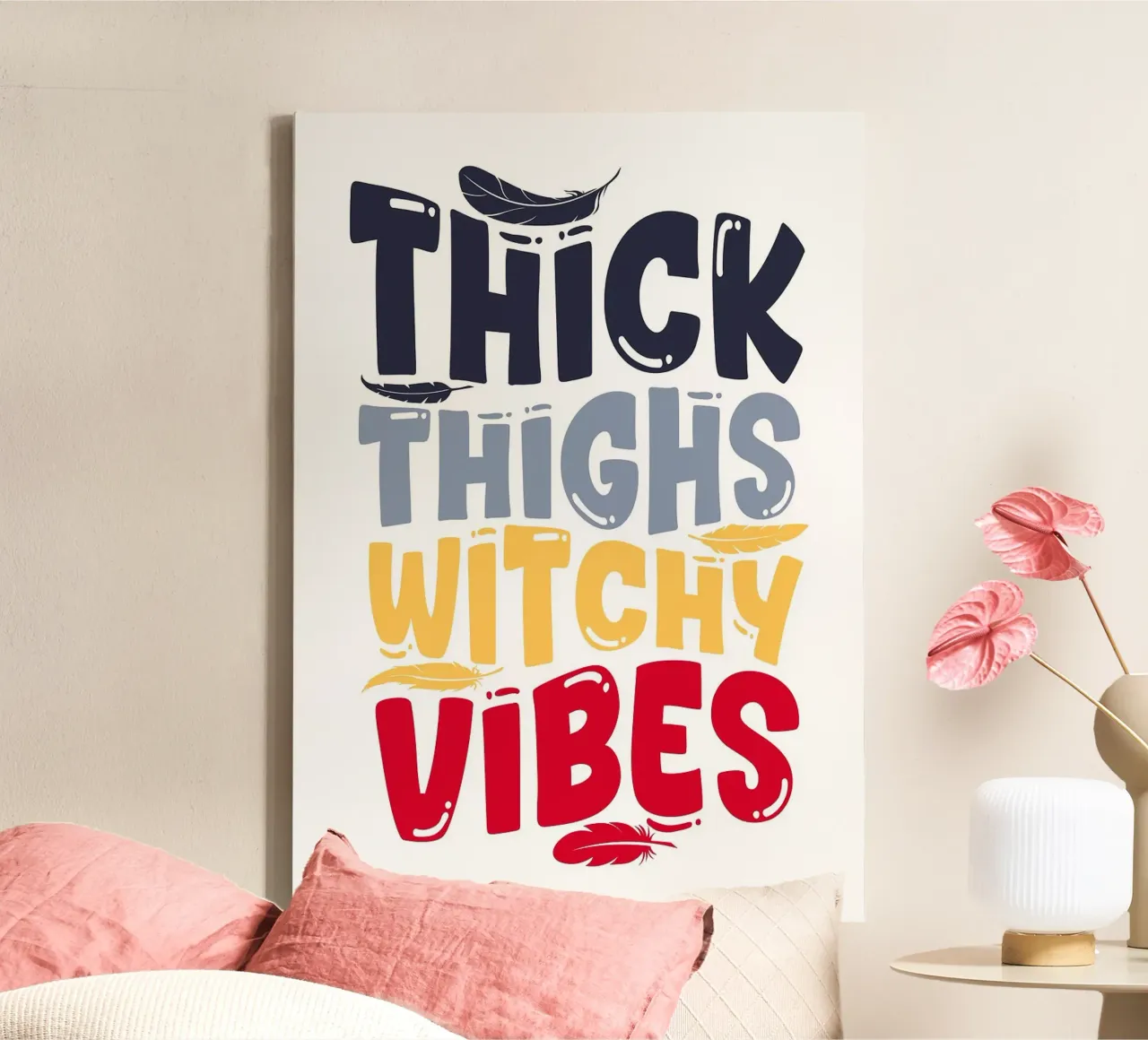 text typography feathers canvas by FlowersShop