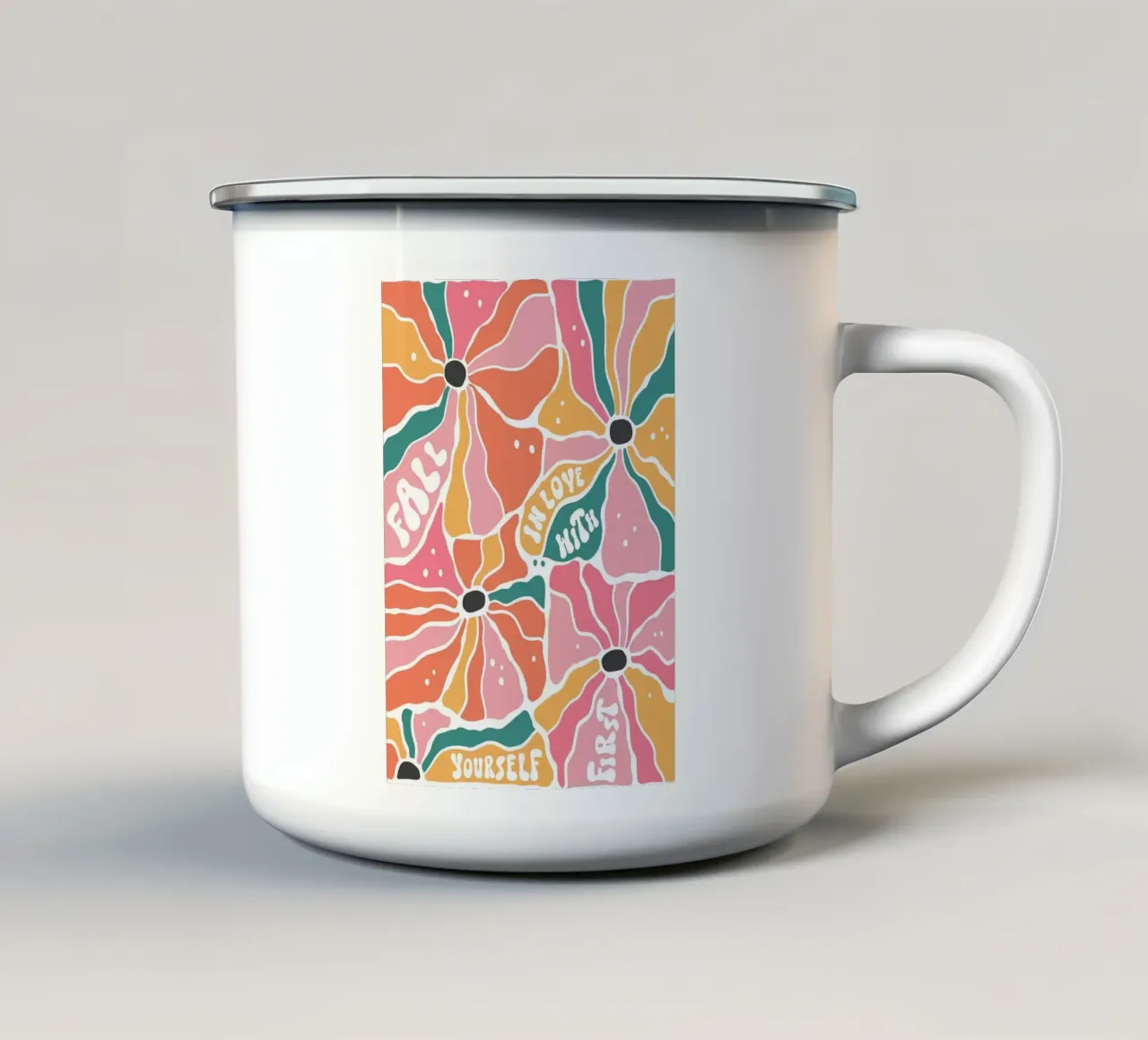 Innamoratevi prima di tutto di voi stessi tazza in smalto da FlowersShop