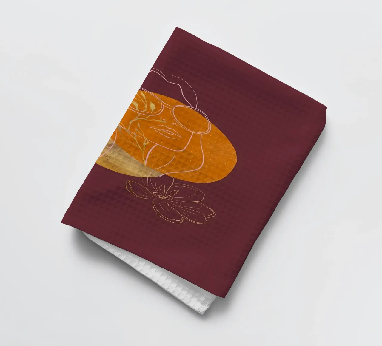 Kintsugi Girl in Boho Vibe tea towel by FlowersShop