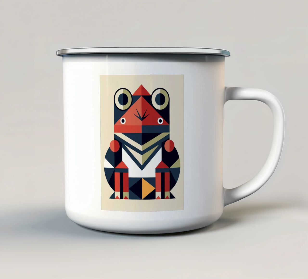 rana geometrica ilustrazione tazza in smalto da nemaro