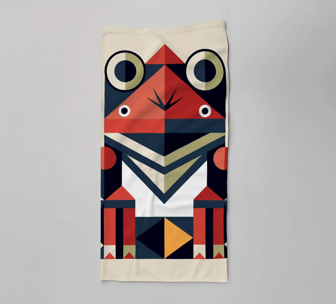 frog geometrics ilustration towel by nemaro