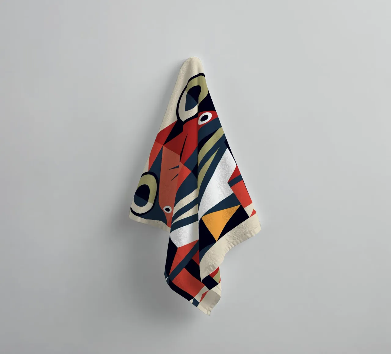 frog geometrics ilustration towel by nemaro