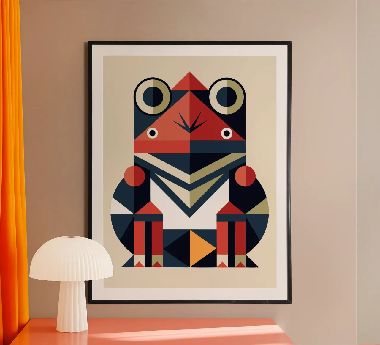 frog geometrics ilustration poster by nemaro