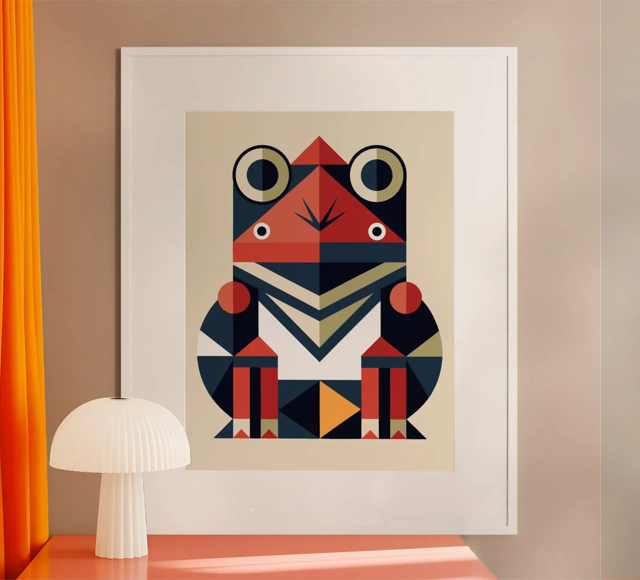 frog geometrics ilustration poster by nemaro