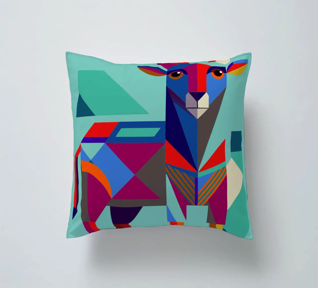 ilustrazione geometrica della capra cuscino da nemaro