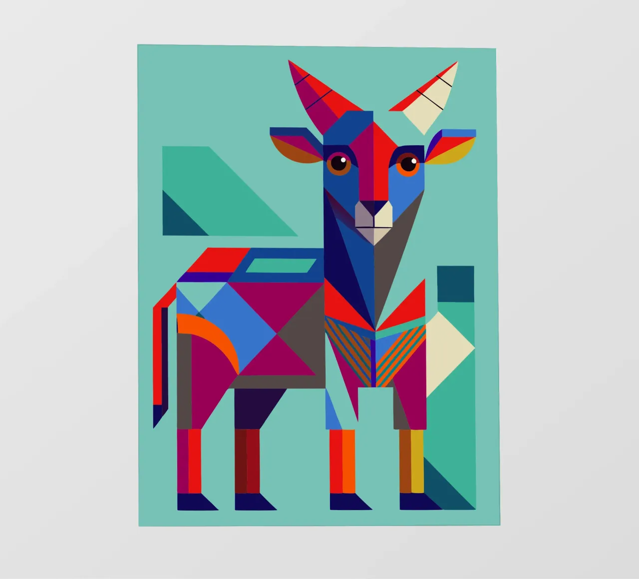 ilustrazione geometrica della capra telo in pvc da nemaro
