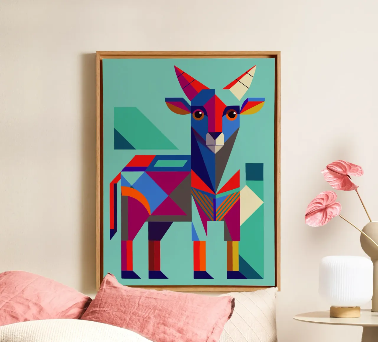 goat geometrics ilustration canvas by nemaro