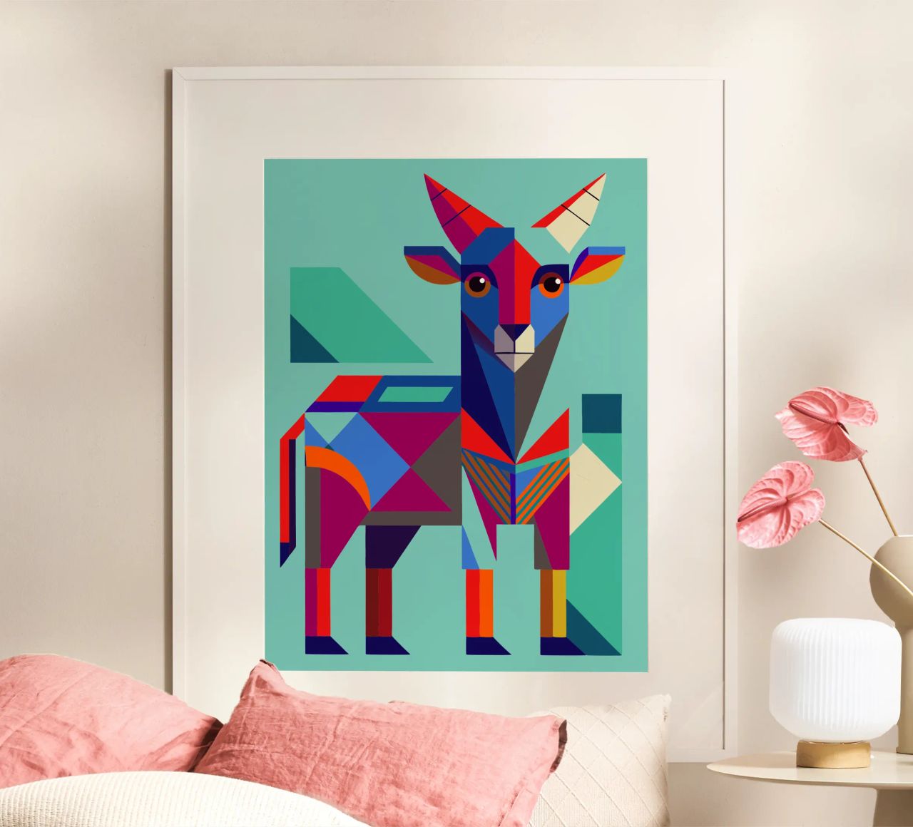 Ziege geometrische Illustration Poster von nemaro