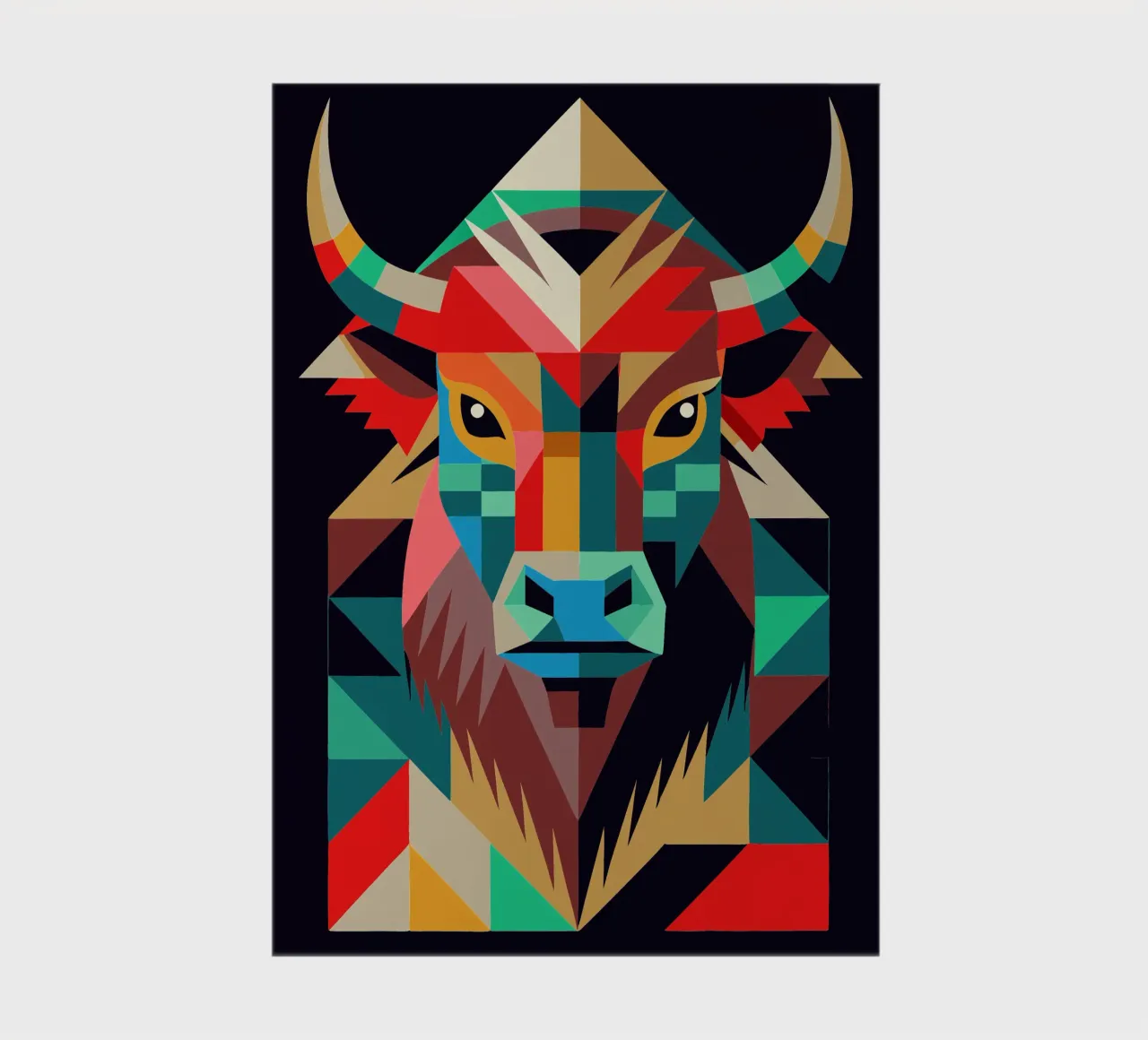 vache highland geometrics ilustration carnet de notes de nemaro