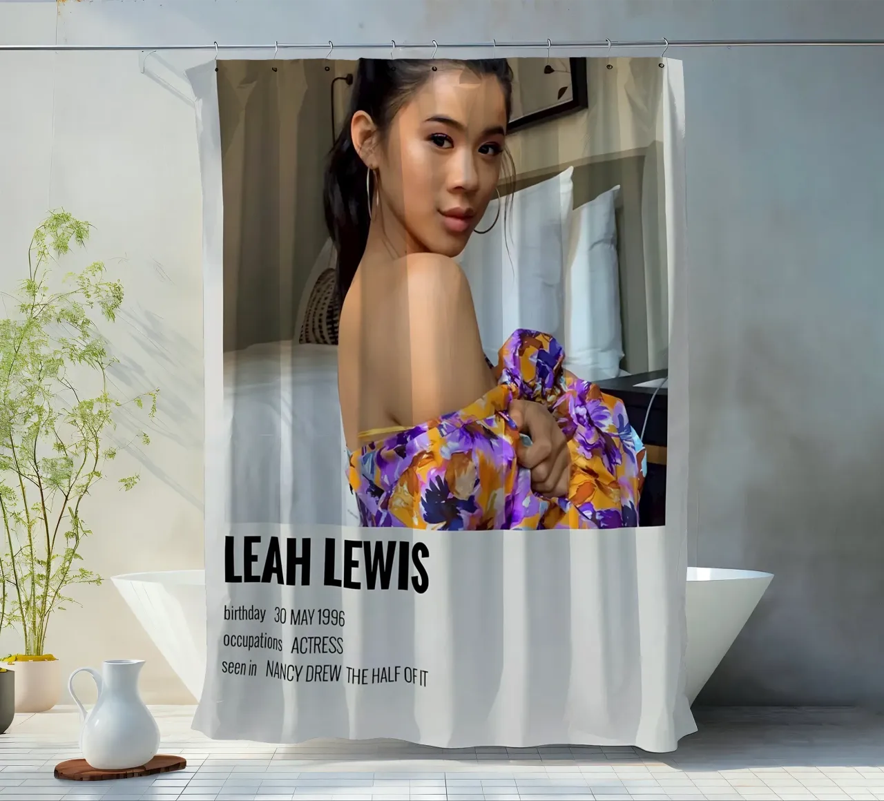 LEAH LEWIS shower curtain by MVFminimalist