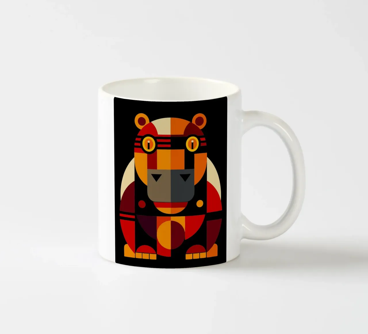 ilustrazione geometrica dell'ippopotamo tazza in ceramica da nemaro