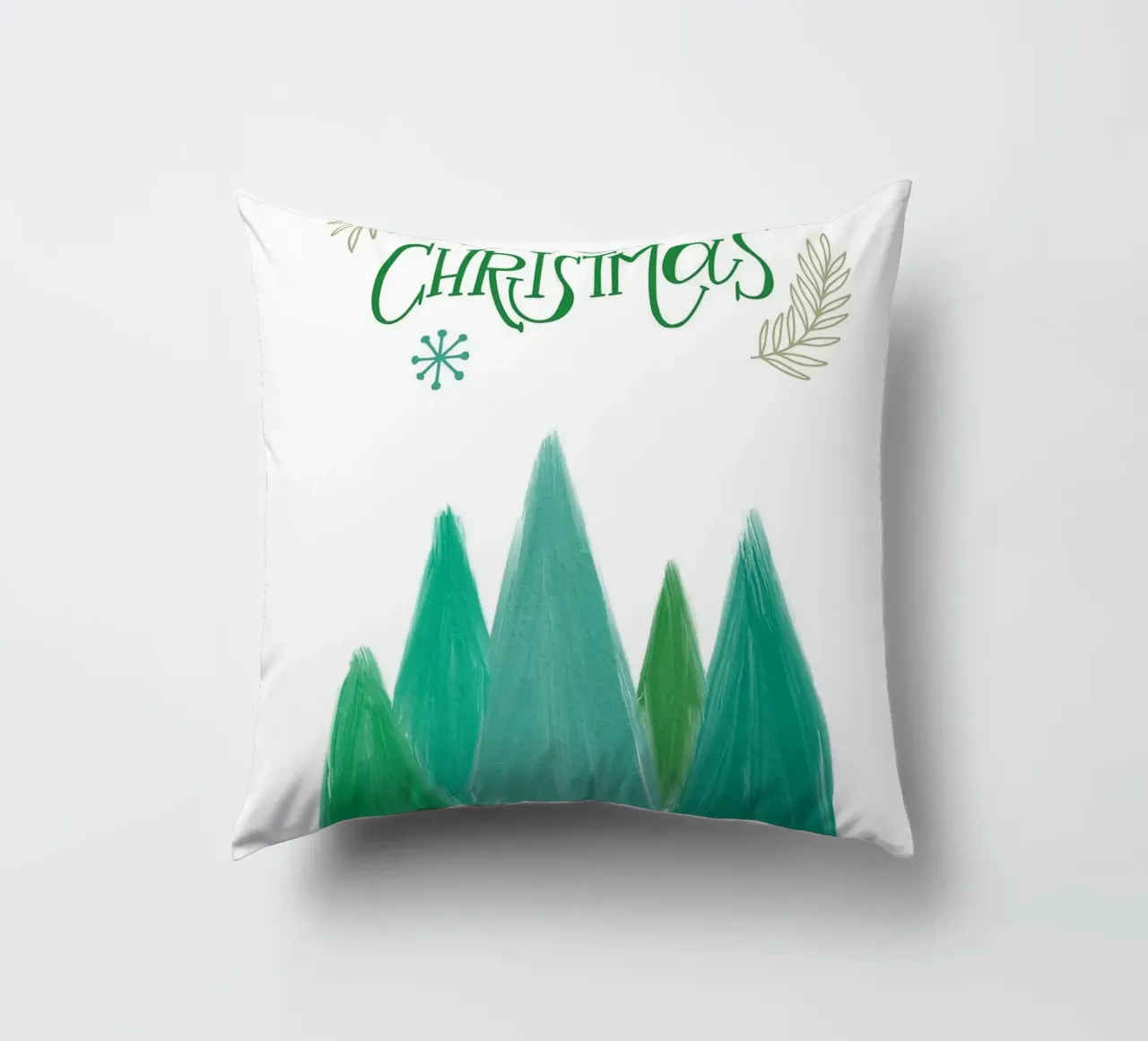 Merry Christmas Tree decorative cushion by Brandi N Huskey