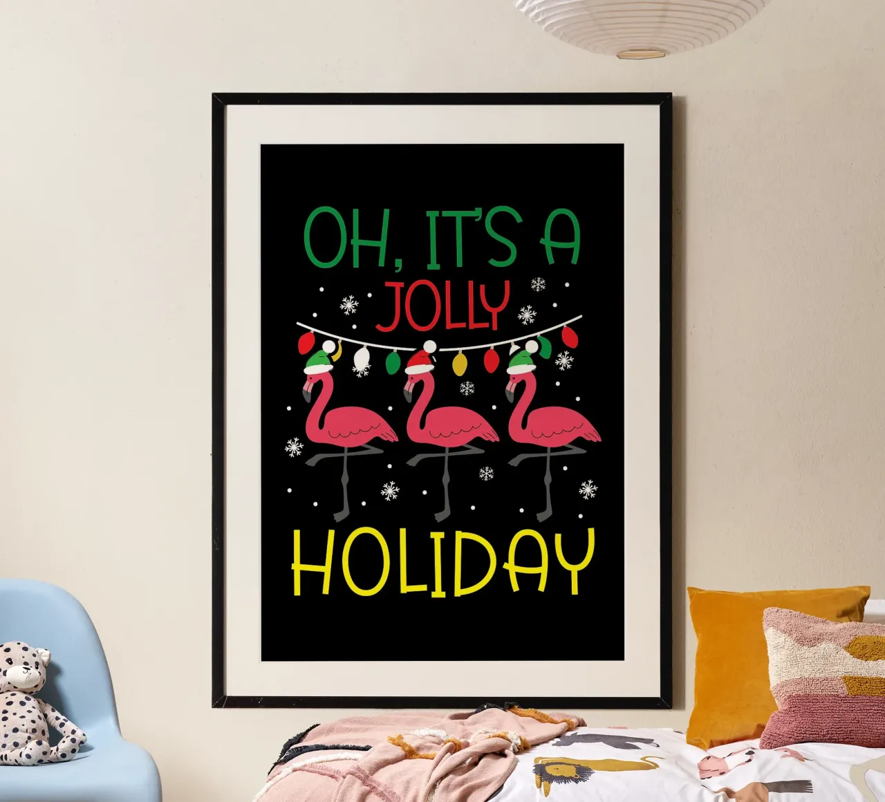 Oh Its A Jolly Holiday poster con telaio in alluminio da Brandi N Huskey