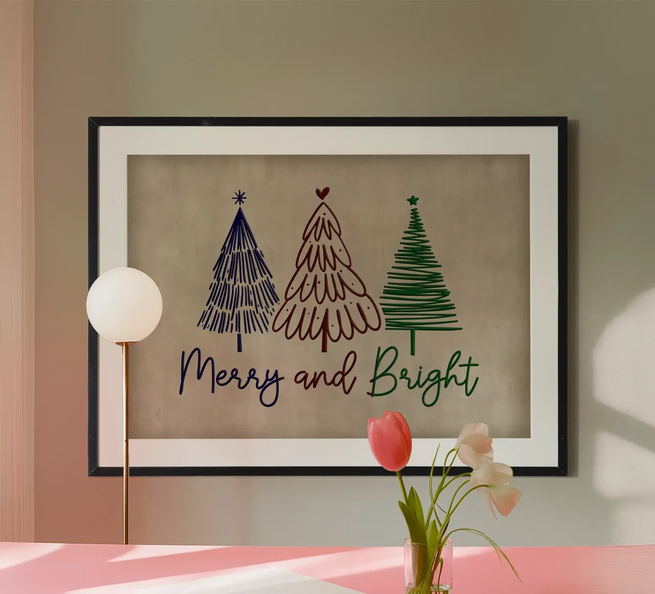 Árboles de Navidad alegres y luminosos hahnemühle de Brandi N Huskey
