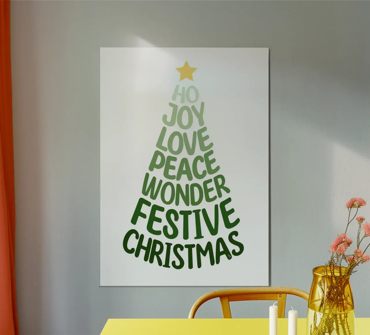 Albero di Natale verde tipografico carta hahnemühle da Brandi N Huskey
