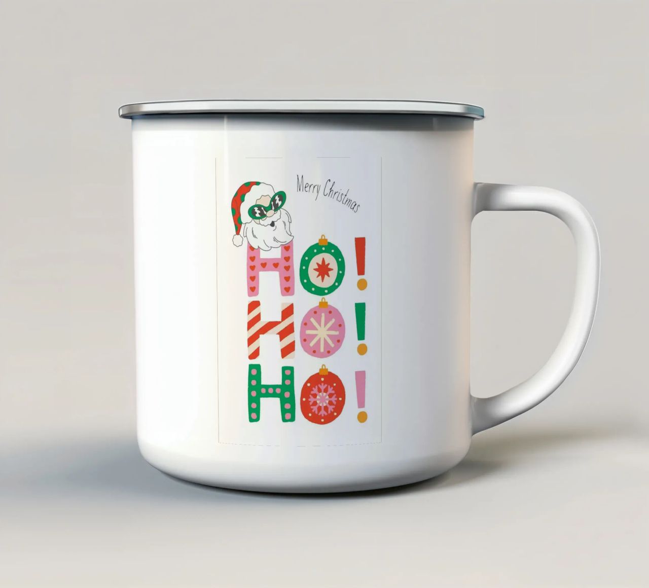 Santa Laugh tazza in smalto da Brandi N Huskey