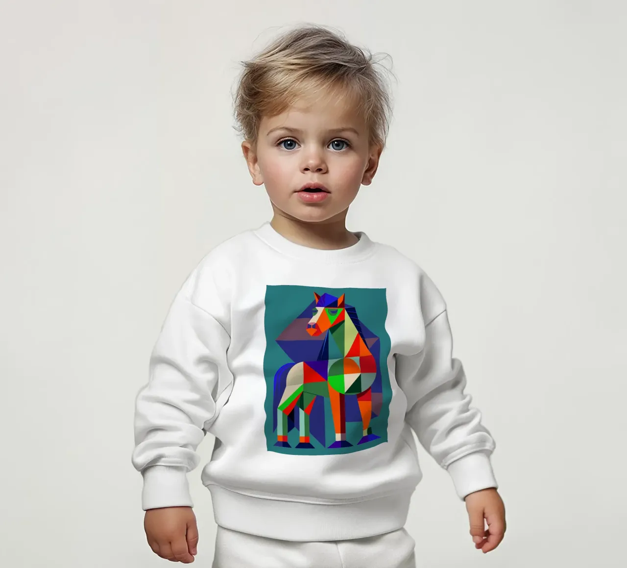 ilustrazione geometrica del cavallo felpa neonato da nemaro