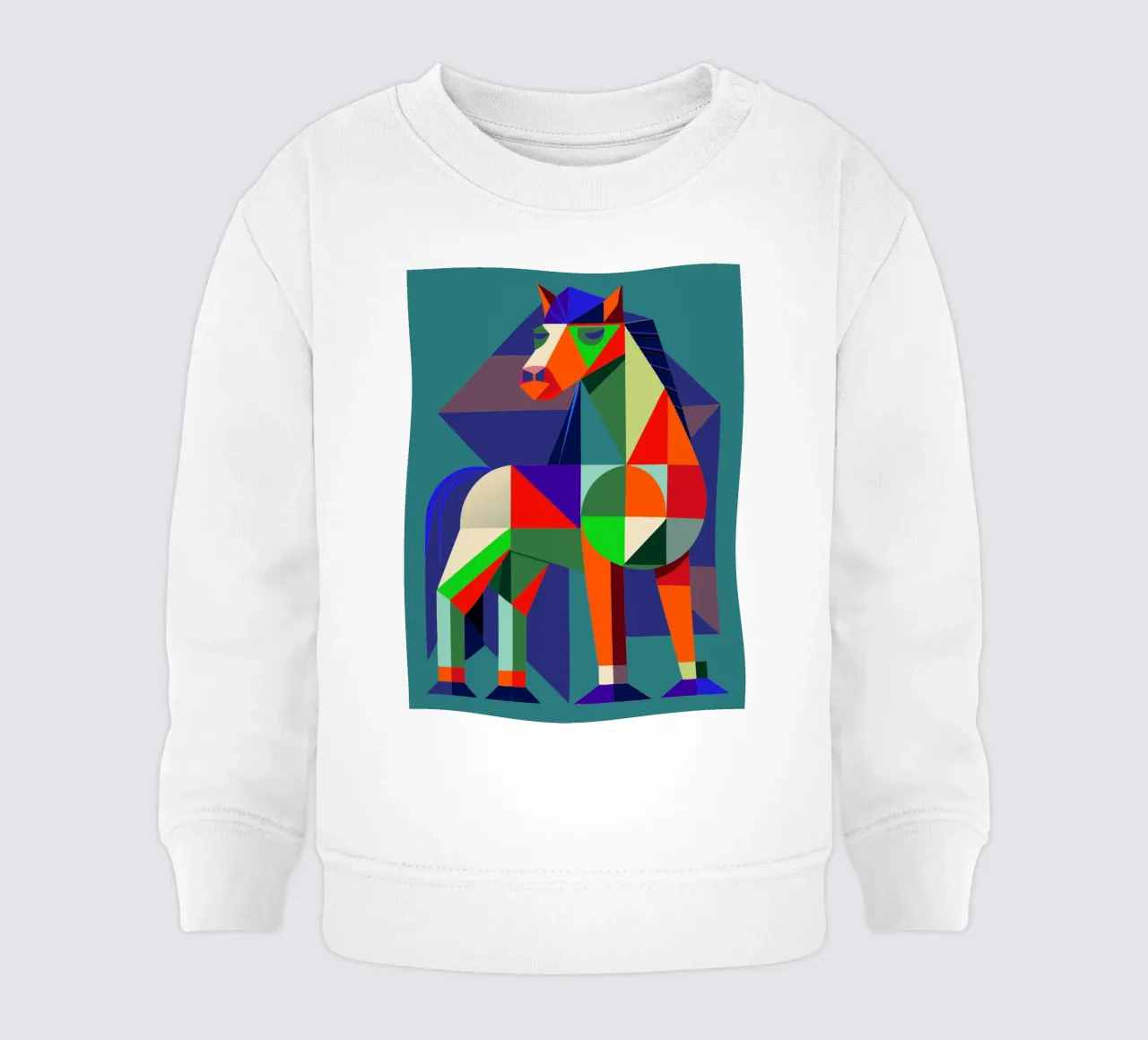 ilustrazione geometrica del cavallo felpa neonato da nemaro