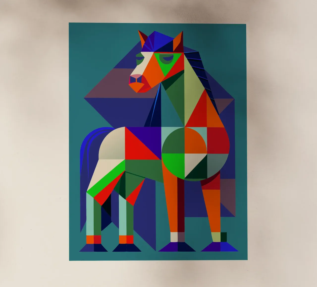 ilustrazione geometrica del cavallo pellicola backlit da nemaro