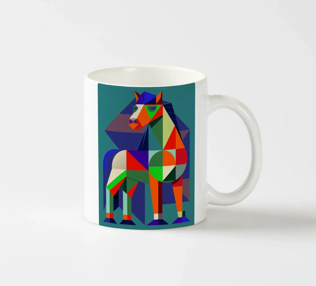 ilustrazione geometrica del cavallo tazza in ceramica da nemaro