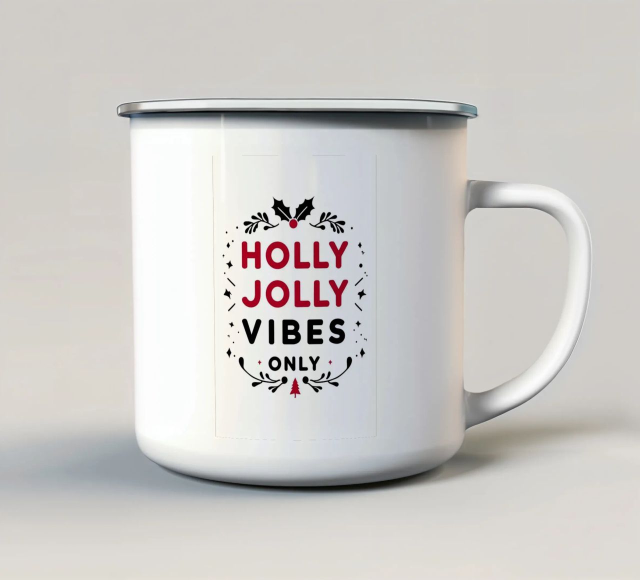 Solo Holly Jolly Vibes tazza in smalto da Brandi N Huskey
