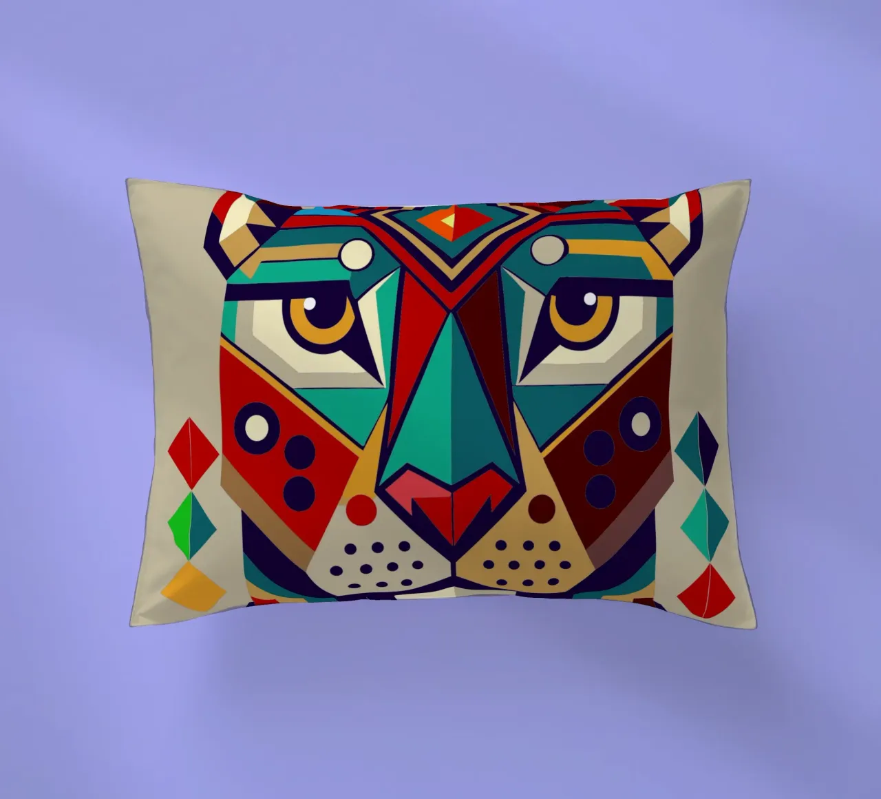 jaguar geometrics ilustration decorative cushion by nemaro
