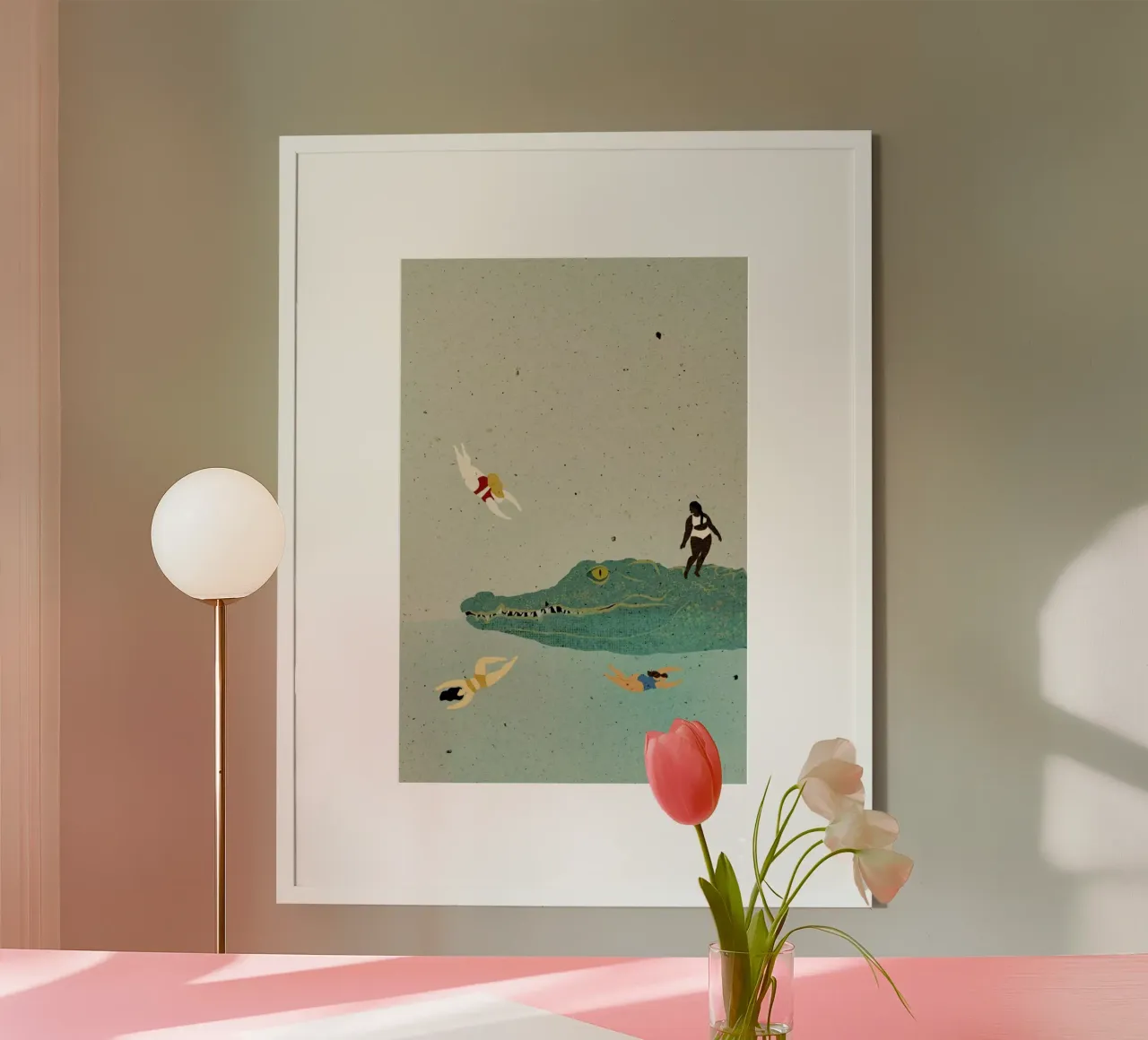 In A Man's World poster con telaio in alluminio da Duong Tu Tran