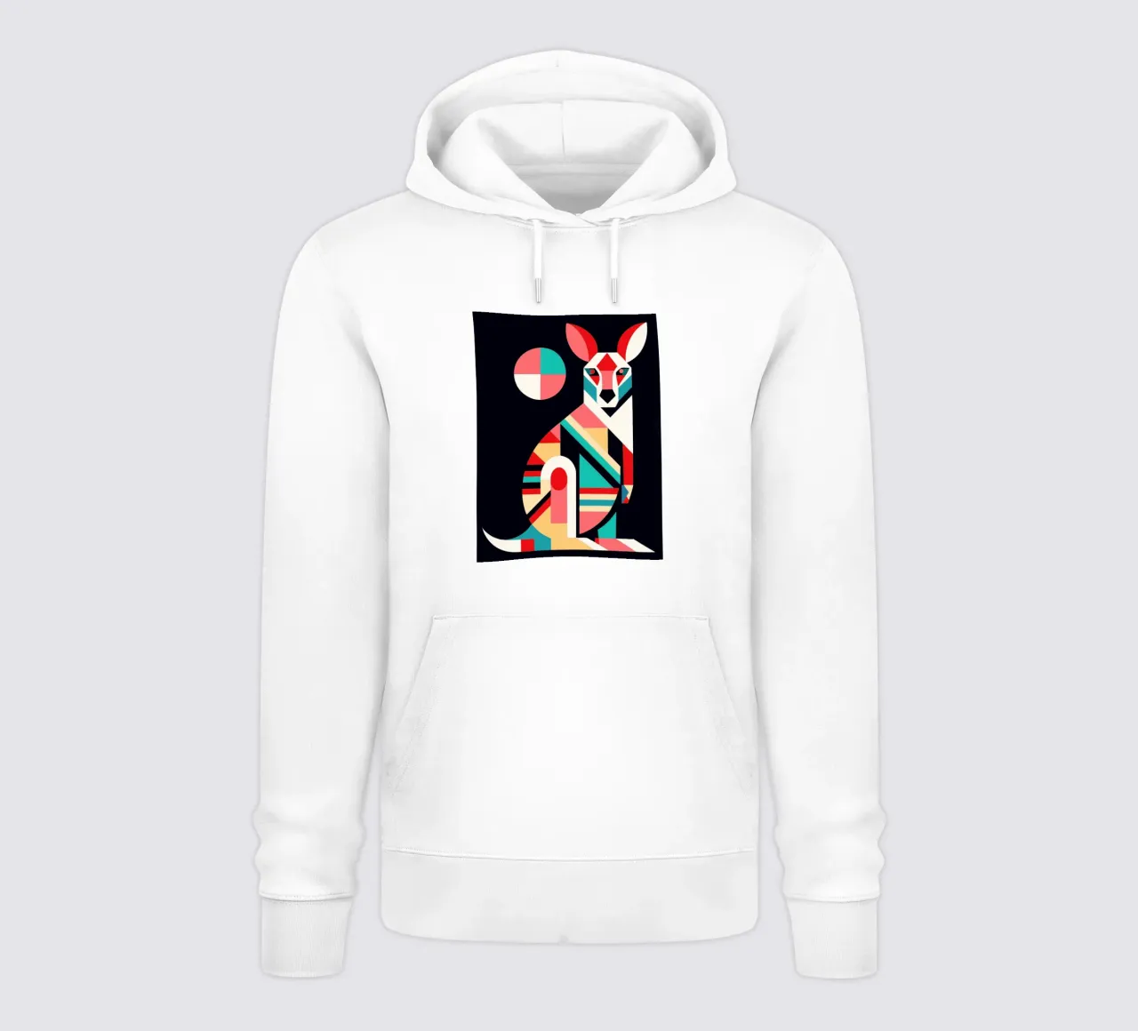 ilustración geométrica canguro sudadera con capucha de nemaro