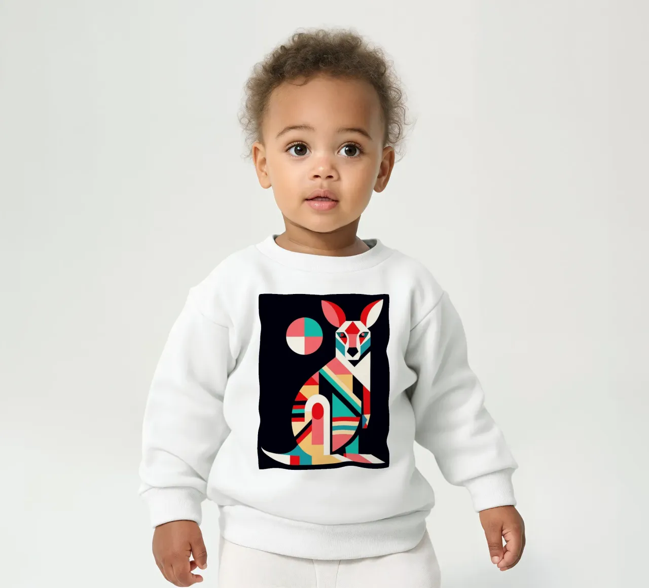 kangaroo geometrics ilustration baby sweatshirt by nemaro