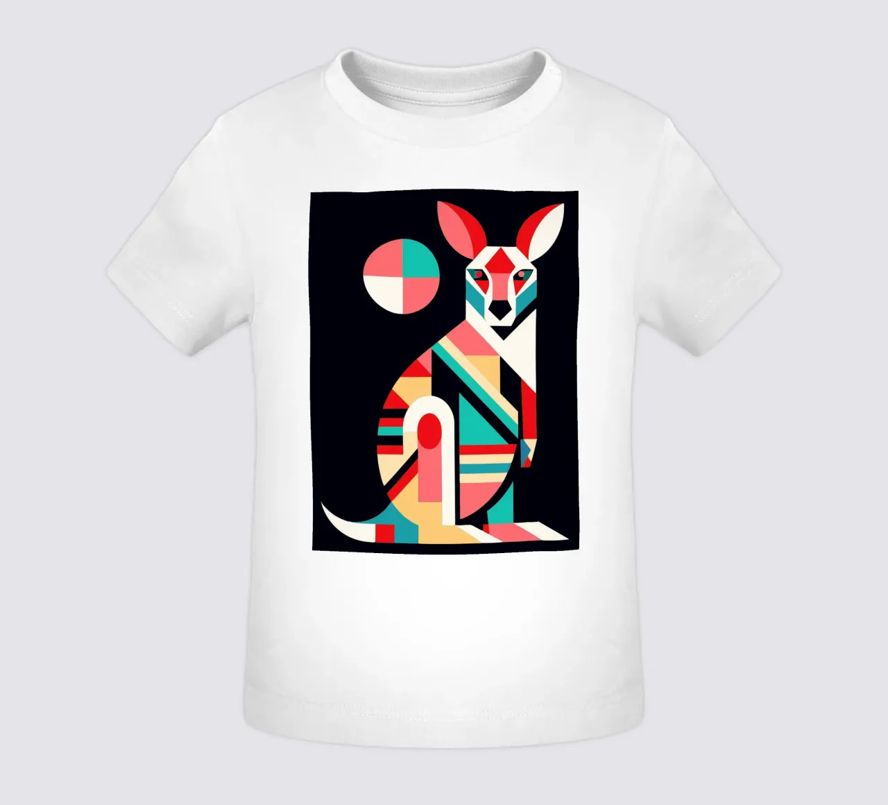 kangaroo geometrics ilustration baby t-shirt by nemaro