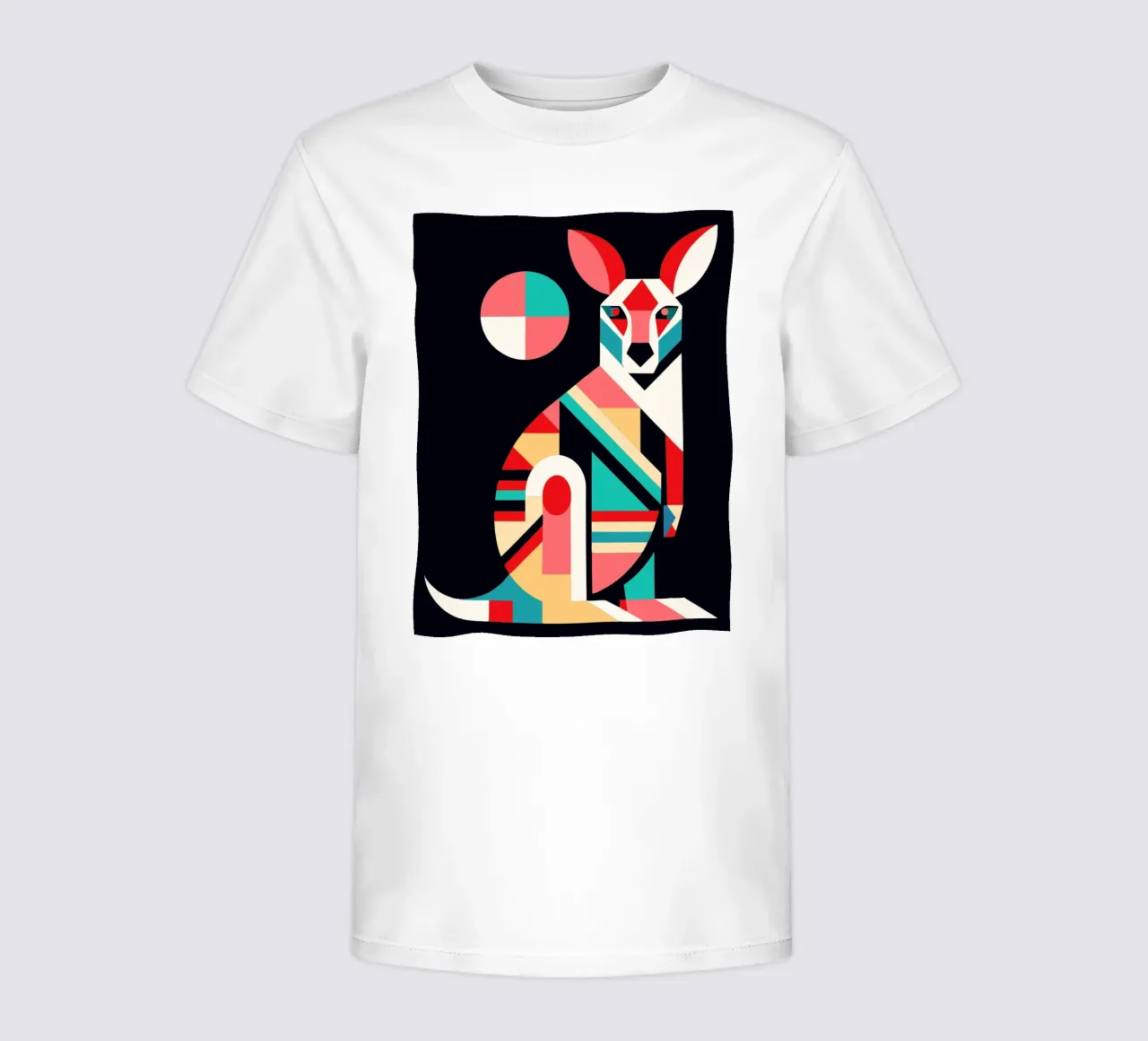kangaroo geometrics ilustration kids t-shirt by nemaro