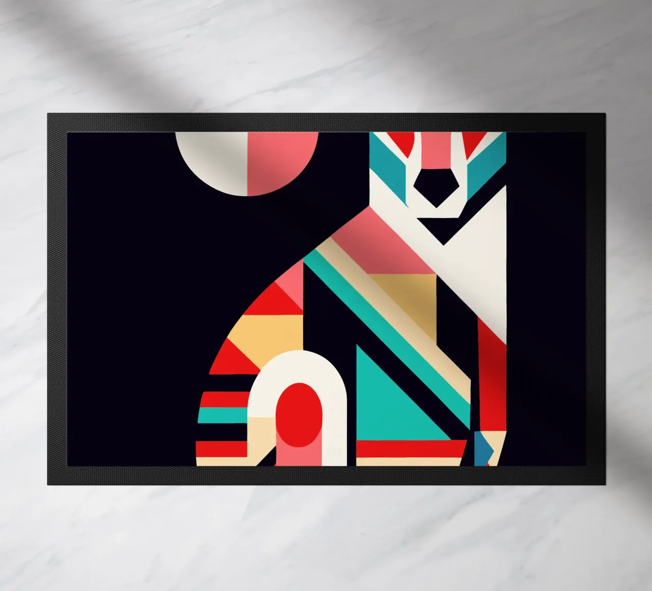 kangaroo geometrics ilustration doormat by nemaro