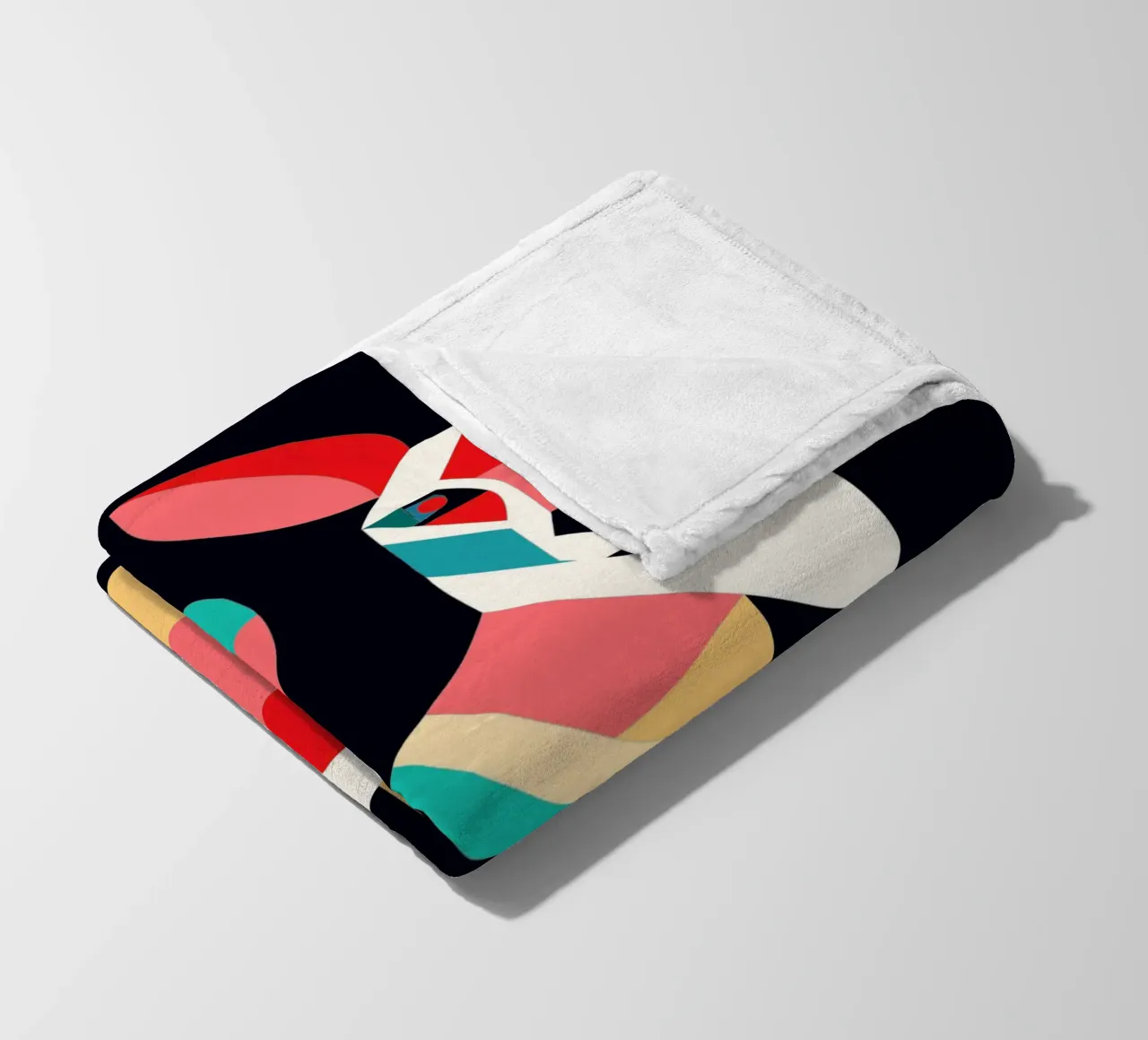 kangaroo geometrics ilustration fleece blanket by nemaro
