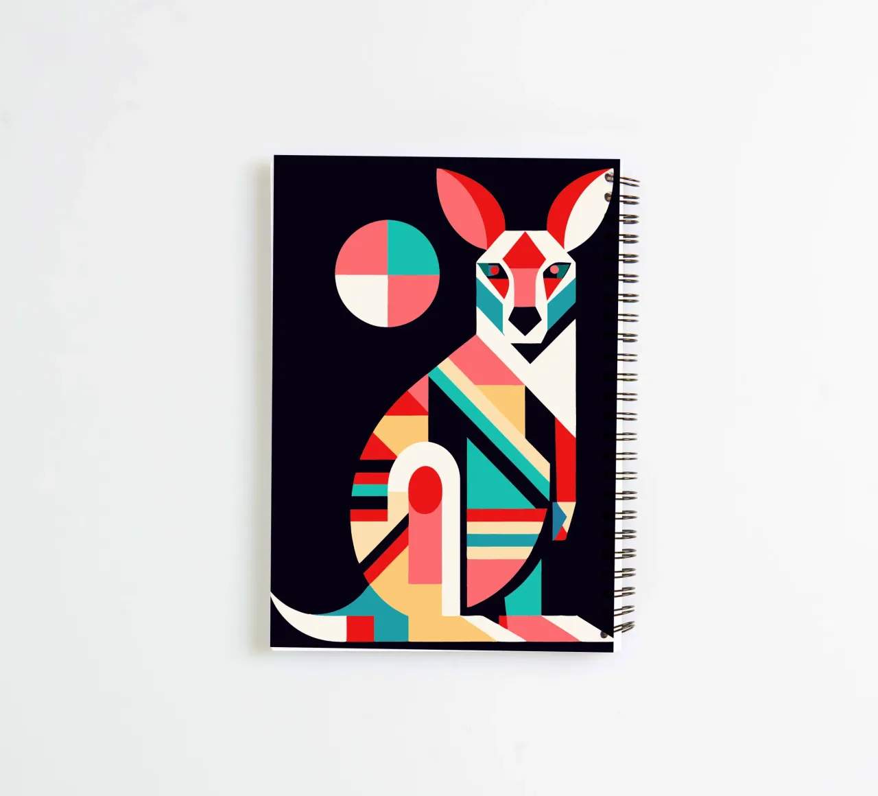 kangaroo geometrics ilustration spiral notebook by nemaro