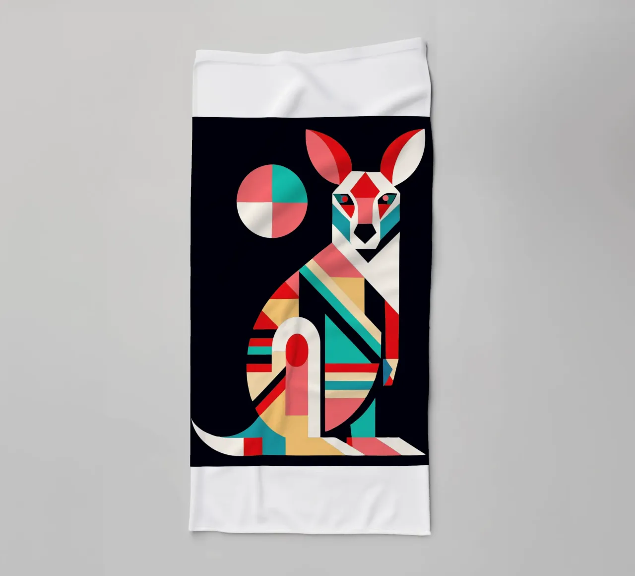 kangaroo geometrics ilustration towel by nemaro