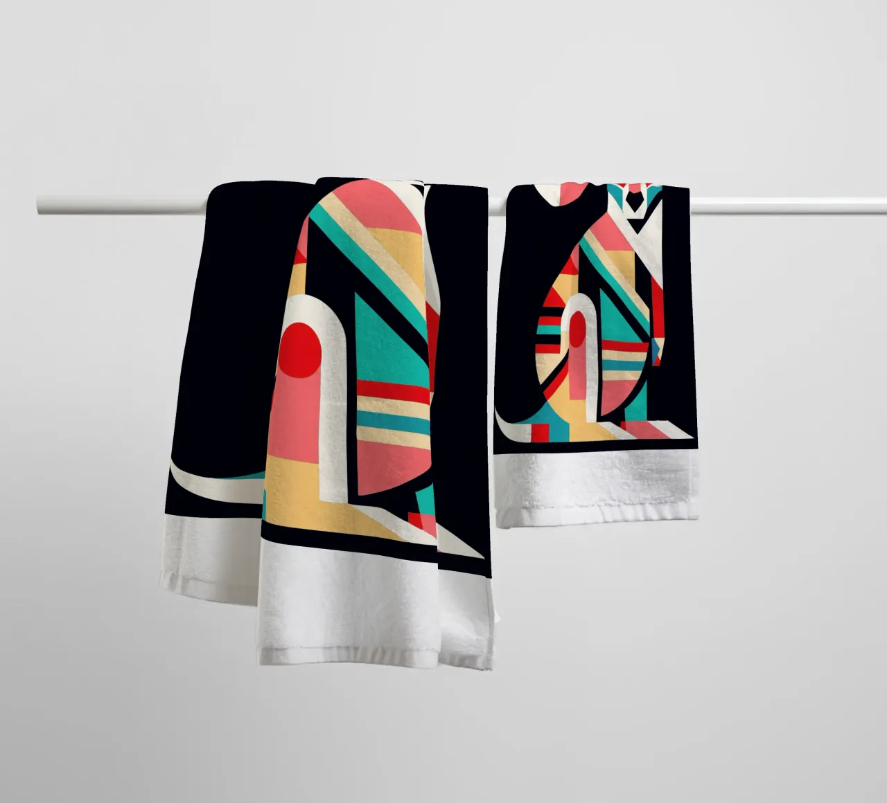 kangaroo geometrics ilustration towel by nemaro
